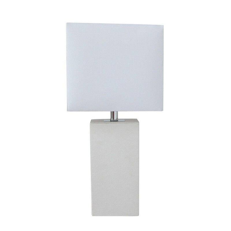 21 in. White Finish Table Lamp with White Shade, Sturdy Table Lamp for Living Rooms and Bedrooms