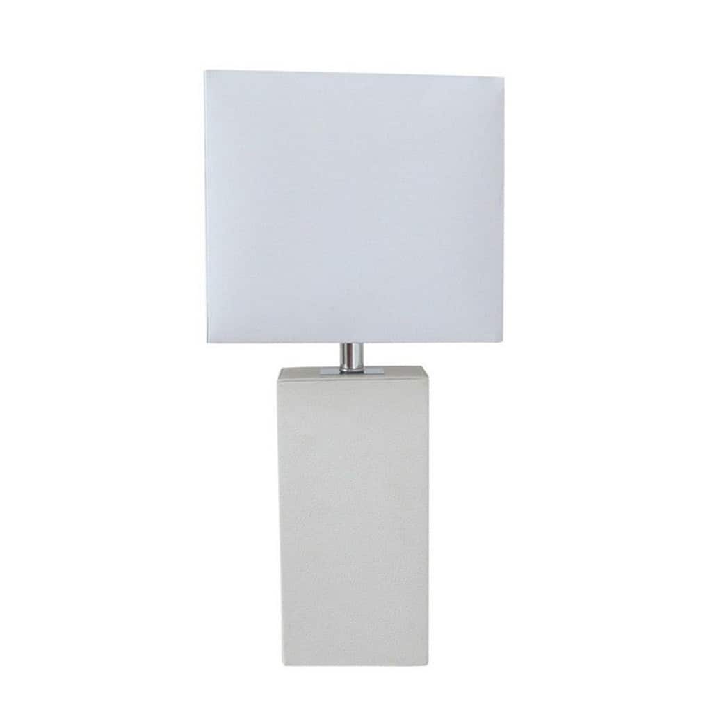 21 in. White Finish Table Lamp with White Shade, Sturdy Table Lamp for Living Rooms and Bedrooms