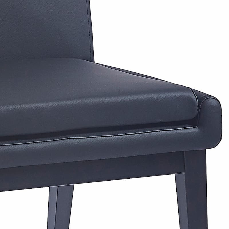 Contemporary Faux Leather and Metal Dining Chair, Set of 2 - N/A