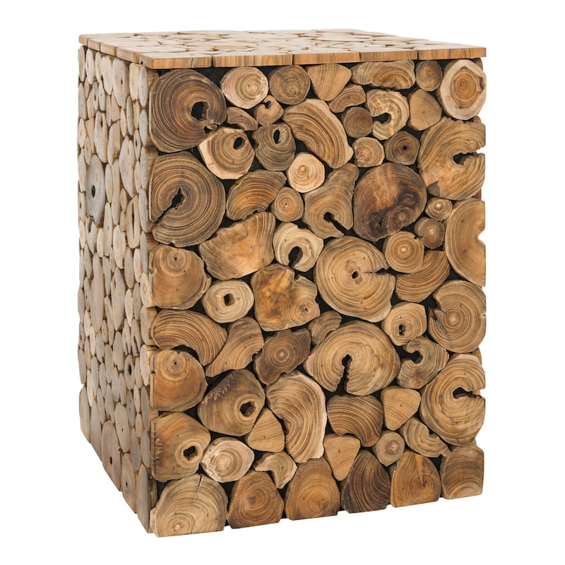 SAFAVIEH Iida Bali Black Stool - Natural - 13" x 13" x 18" - 13Wx13Dx18H