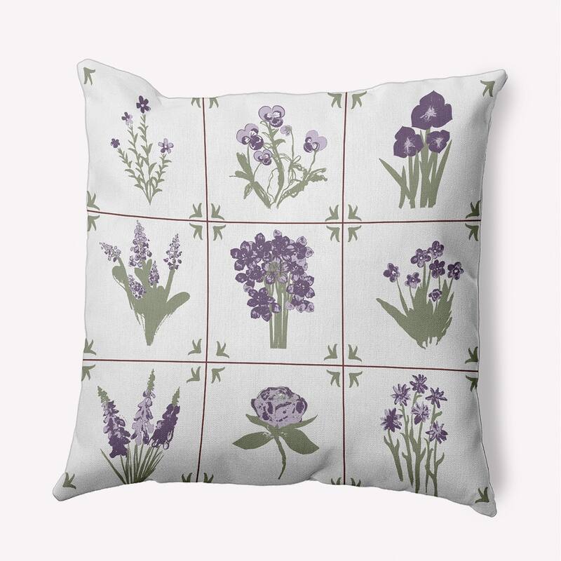Framed Field Flowers Decorative Throw Pillow - 18" x 18" - Larkspur