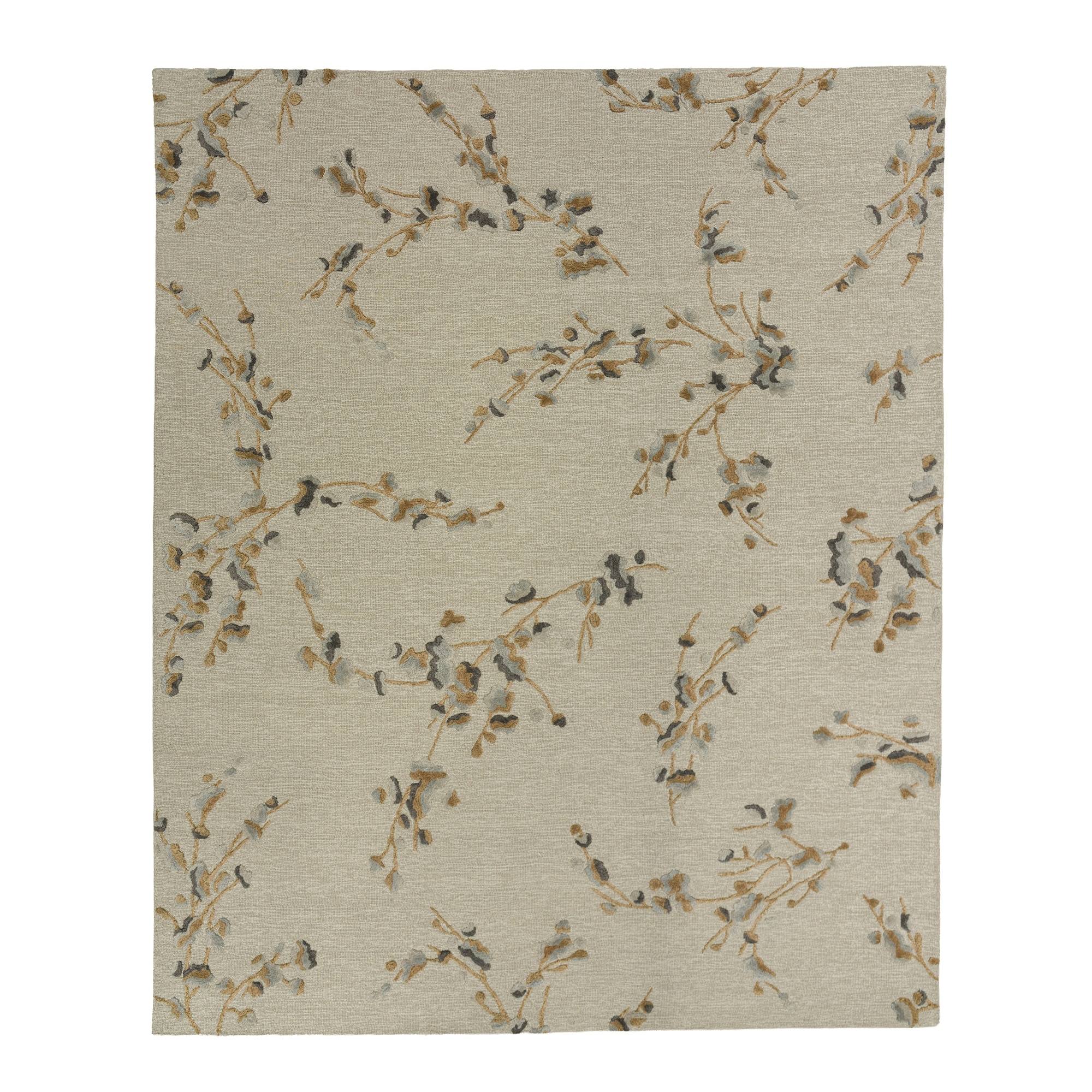 Alora Decor Viola Gray/Ivory Floral & Botanical Hand-Tufted Wool Area Rug