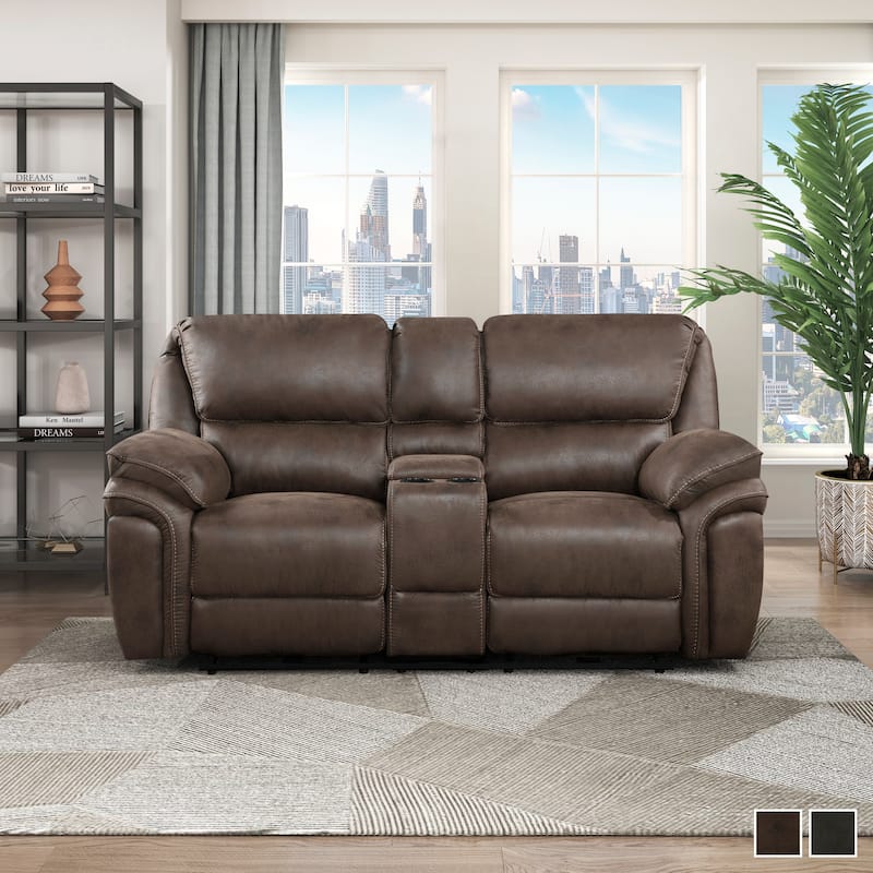 Regina Microfiber Power Double Reclining Loveseat