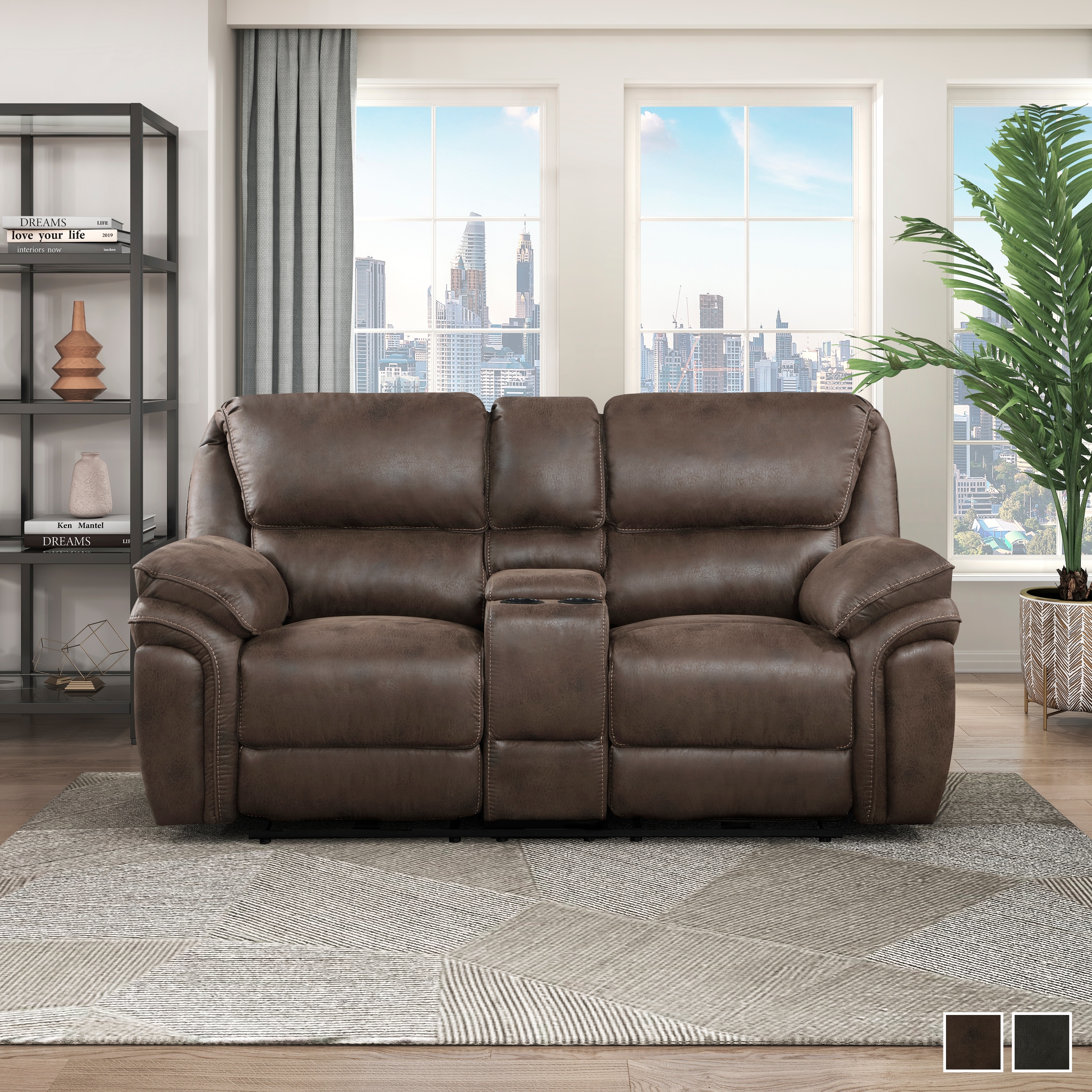 Fremont & Park Regina Microfiber Power Double Reclining Loveseat