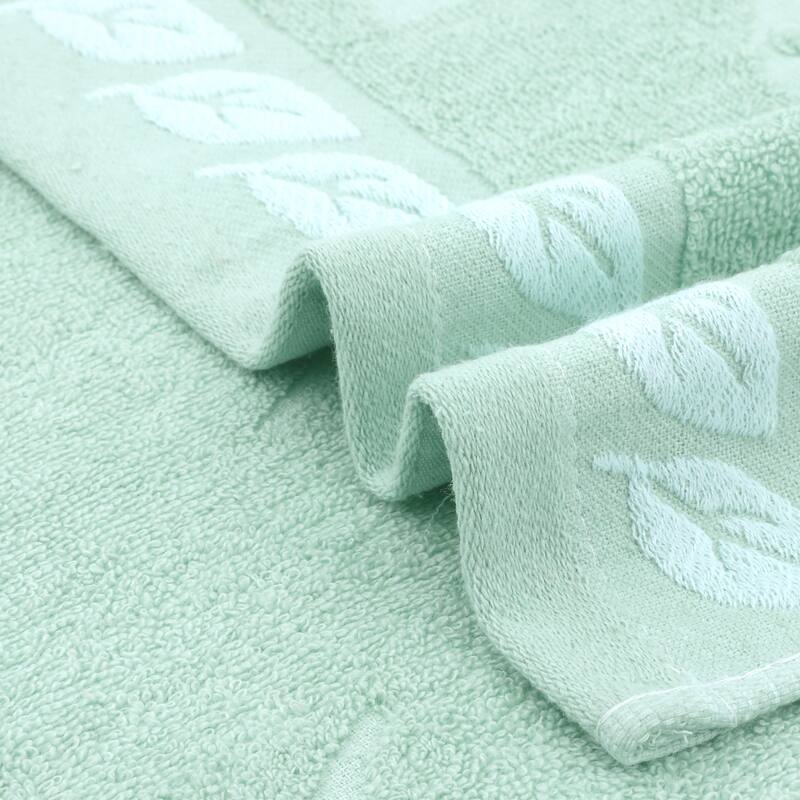 Leaves Pattern Bathroom Hand Towels, Soft Absorbent Decorative Hand Towel for Hand, Face, Kitchen, Hotel and Spa