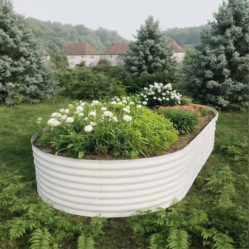 3-ft W x 6-ft L x 2-ft H Beige Metal Raised Garden Bed(2-Pack) - 240*120*60cm