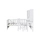 preview thumbnail 5 of 16, White Twin Size Wood Platform Bed with Bookshelf, House Bed with Built-in Desk and Matching Chair