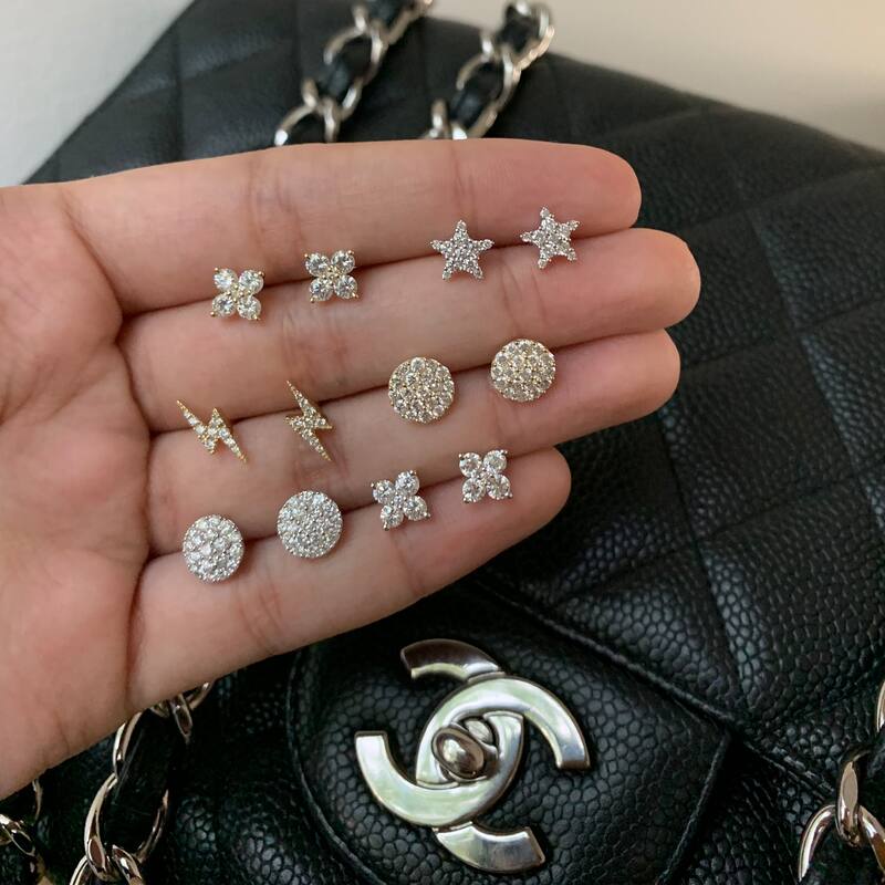 Joelle Collection Diamond Star Studs Earrings 14K Gold 1/3ct TDW - s Diamond Earrings