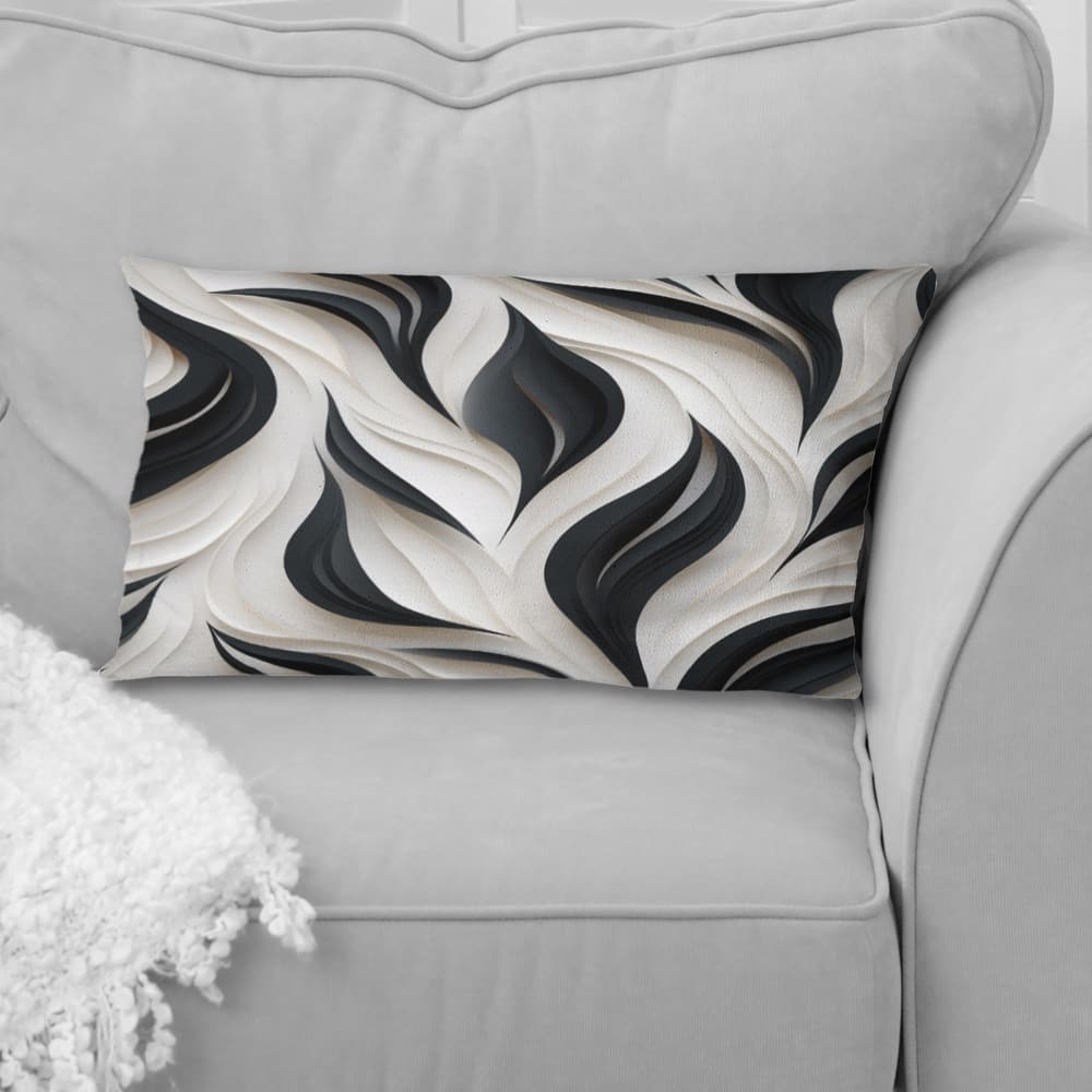 Designart "White And Black Minimalist Elegance I" Striped Printed Throw Pillow