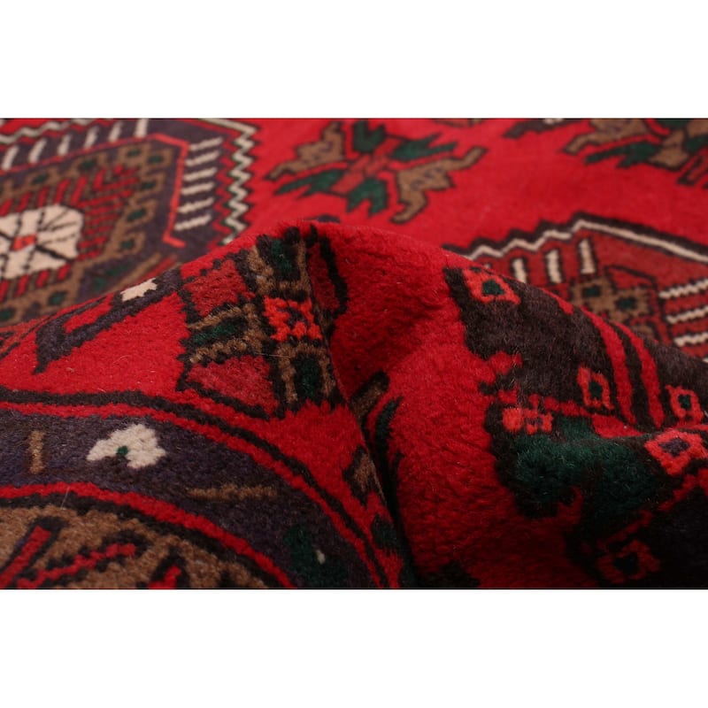 ECARPETGALLERY Hand-knotted Andelz Red Wool Rug - 3'4 x 9'4