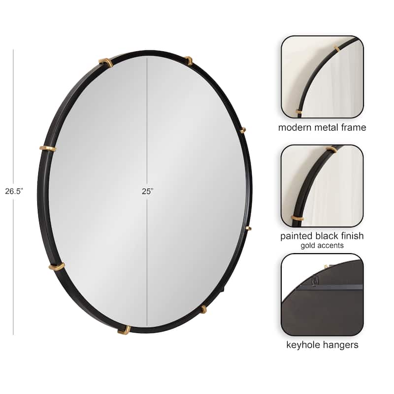 Kate and Laurel Venturi Round Metal Mirror - 27" Diameter