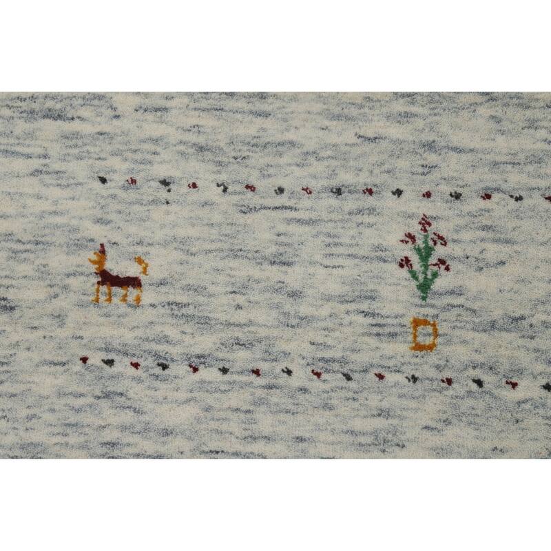 Hand Knotted Oriental 100% Wool Carpet Tribal Tribal Greys & Charcoal Gabbeh Area Rug - 10' 0'' X 8' 0''