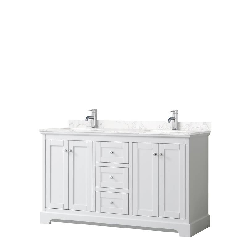 Avery 60 Inch Double Vanity, Cultured Marble Top