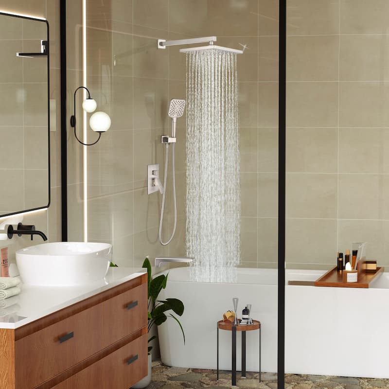 PROOX 10 in. Rainfall Shower Head handheld Bathtub Spout Shower System