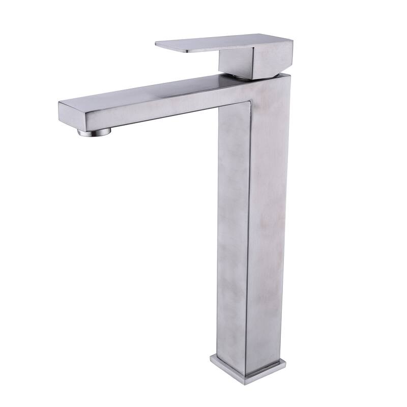 Single Handle Sink Brushed Nickel Vanity Bathroom Faucet with Splash Free Aerator, High Pressure Resistant