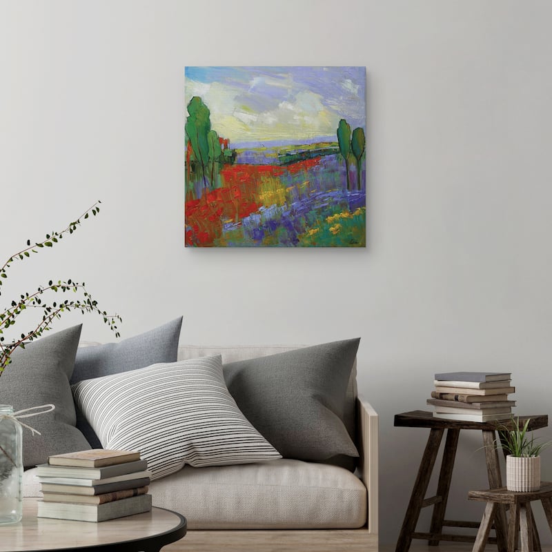 Poppy Field Valley by Alexi Fine Canvas Art Print