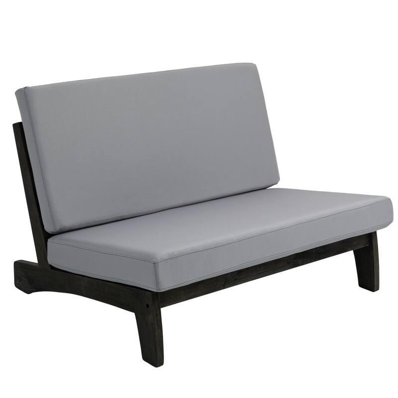 Sectional Wood Furniture 2 Seat Armless Patio Sofa