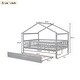 preview thumbnail 43 of 78, Pine Wood House Platform Bed with Trundle and Headboards, Creativity House Shape, Sturdy Construction