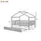 preview thumbnail 13 of 41, Twin Size House Bed Wood Creativity House Bed Extendable Daybed, Headboard Included & No Box Spring Needed for Boys Girls Daybed