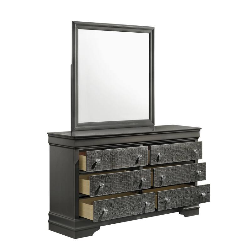 Blaze 4PC/5PC Bedroom Set - Modern Elegance with Tufted LED Bed, Velvet-Lined Drawers, and Textured Detailing
