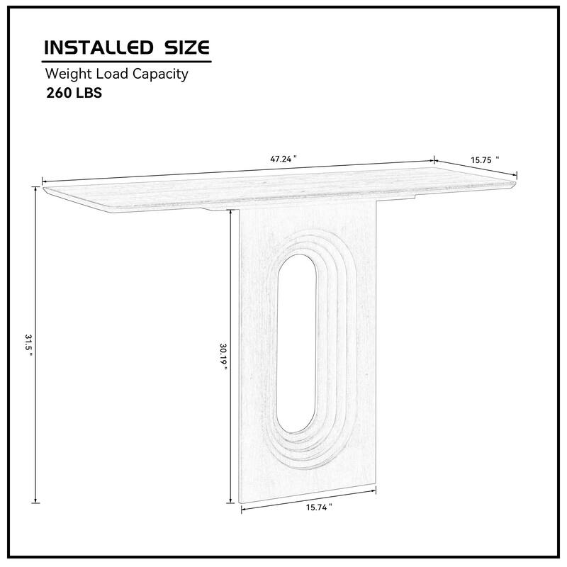 Narrow Console Table with Unique Loopback Design, Modern Design MDF Sofa Table Entrance Table for Hallway, Entrance,Apartment ,