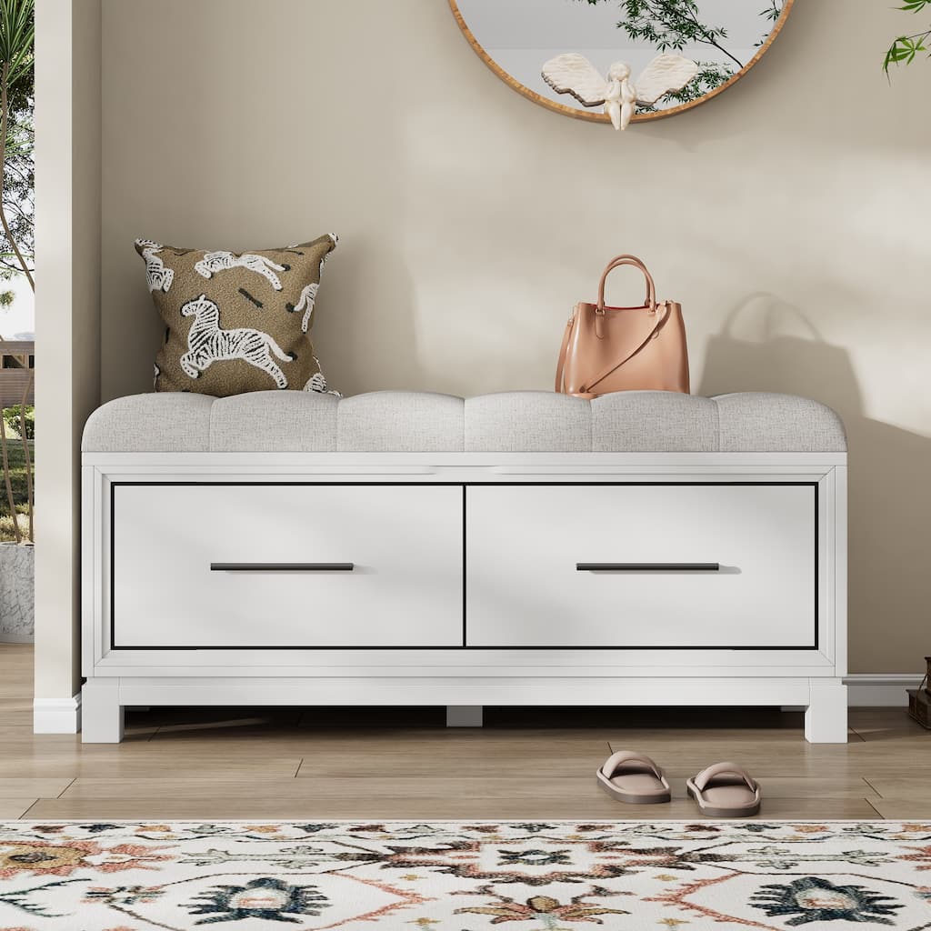 Shoe Bench Entryway Storage Bench with Lift Top Cushion Seat