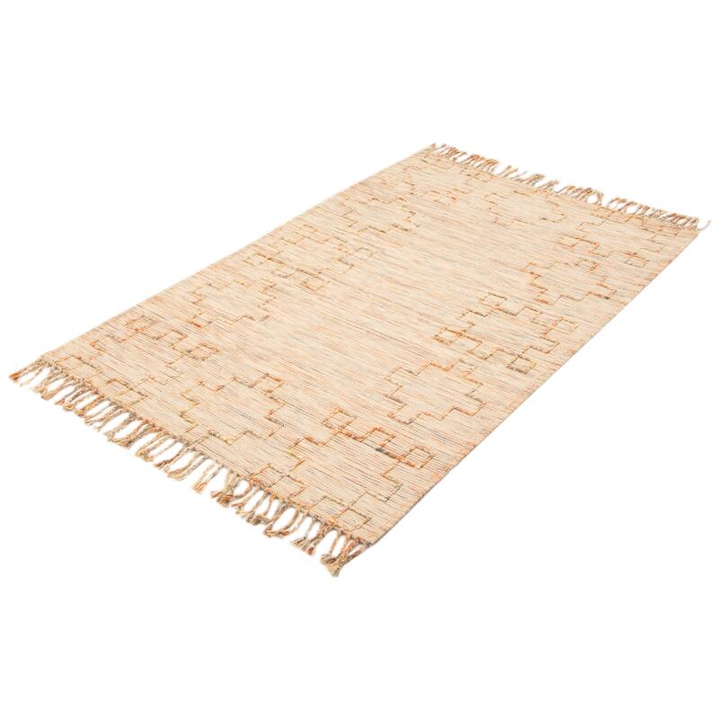 ECARPETGALLERY Braid weave Sienna Beige Wool Rug - 5'1 x 8'1