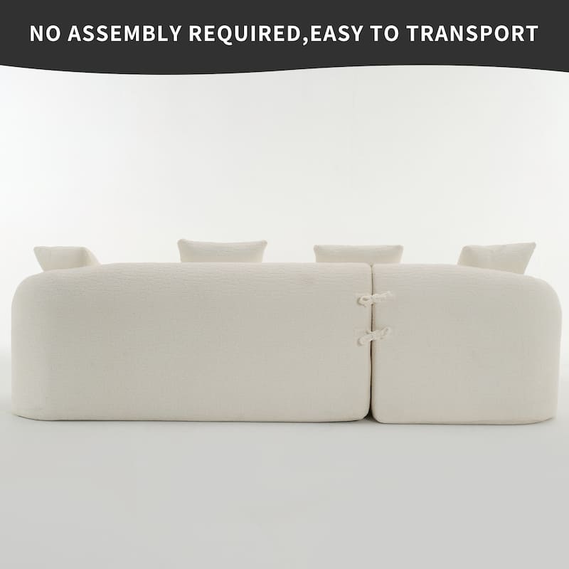 99" 3 Seater Chenille Fabric Sectional Sofa,Modular L Shaped Couch