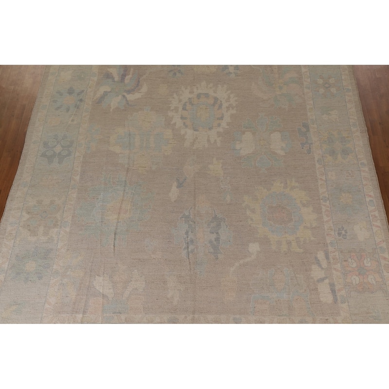 Vegetable Dye Oushak Large Area Rug Handmade Wool Carpet - 10'5"x 13'8"