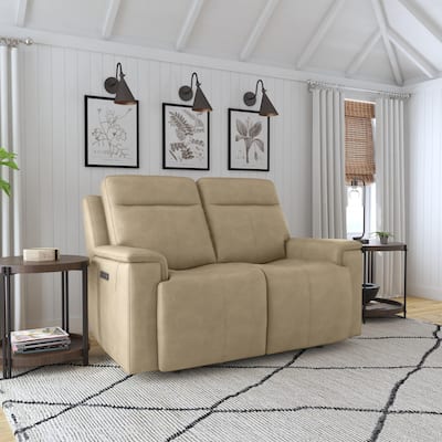 Odell Zero Gravity Top Grain Leather Power Reclining Loveseat with Power Headrests & Lumbar by Flexsteel - 64" x 42" x 41"