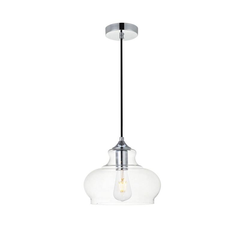 Clear Glass 1-light Pendant - Chrome