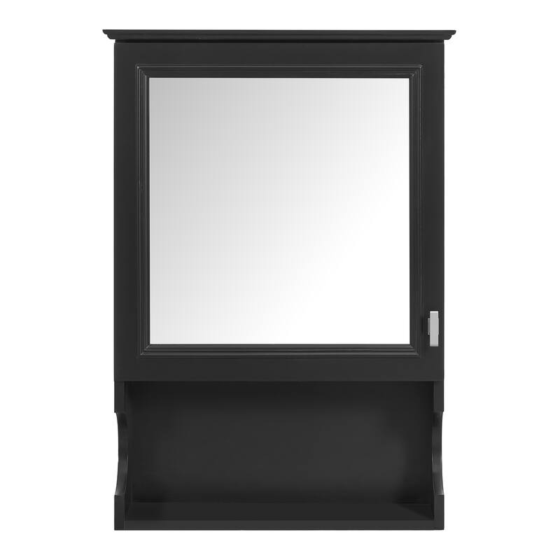GDFStudio - Larenta Modern Wall-Mounted Bathroom Medicine Cabinet with Mirror, Adjustable Shelves & Half-moon Silhouette - 20"W