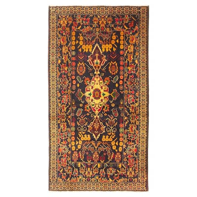 ECARPETGALLERY Hand-knotted Teimani Black Wool Rug - 3'8 x 6'9