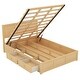 preview thumbnail 4 of 7, Full Size Wood Platform Bed with Underneath Storage and 2 Drawers