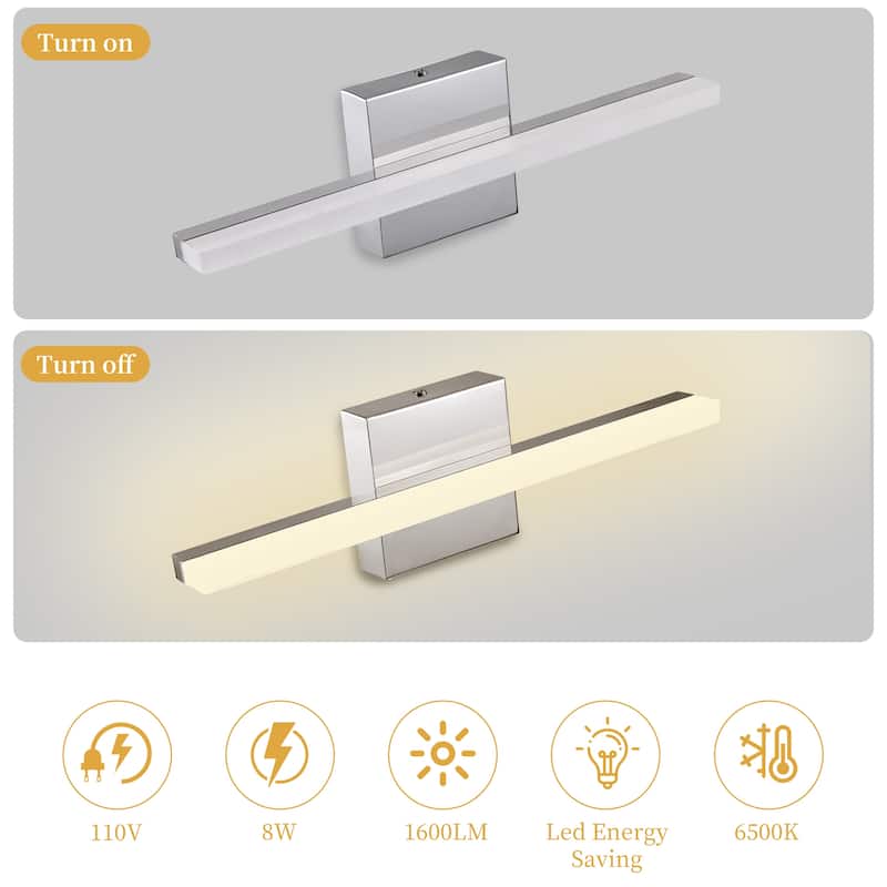 Modern Bathroom Vanity Light Mirror Makeup Front LED Lamp Waterproof