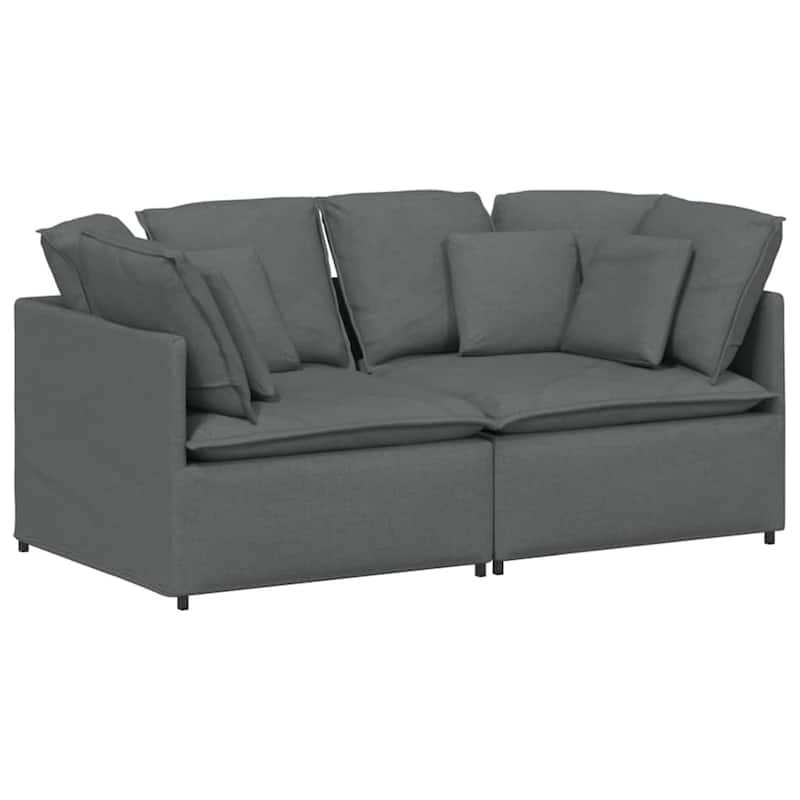 vidaXL Modular Sofa Dark Grey Fabric with Foam Filling Generous Modular - 39.4 x 78.7 x 25.2 in