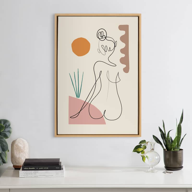 Kate and Laurel Sylvie Sunset Framed Canvas by Rachel Lee