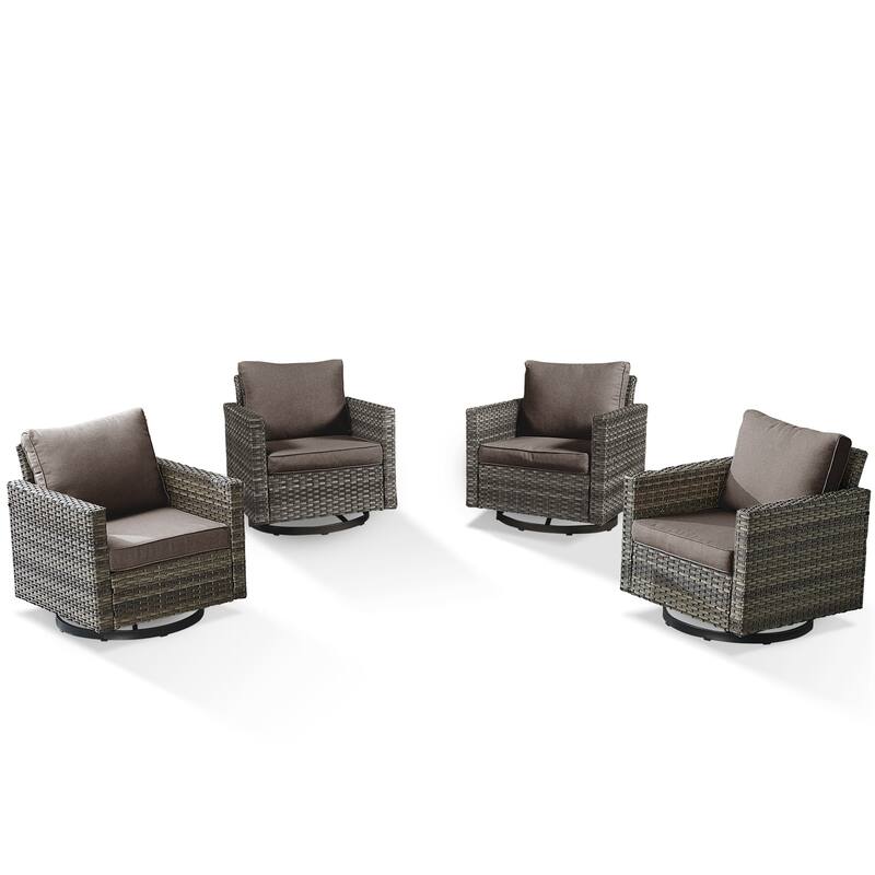 Pocassy Patio Swivel Chair with Soft Cushion