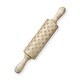 preview thumbnail 1 of 1, 14" Stars Embossed 4th Of July Patriotic Cooking Rolling Pin - Natural
