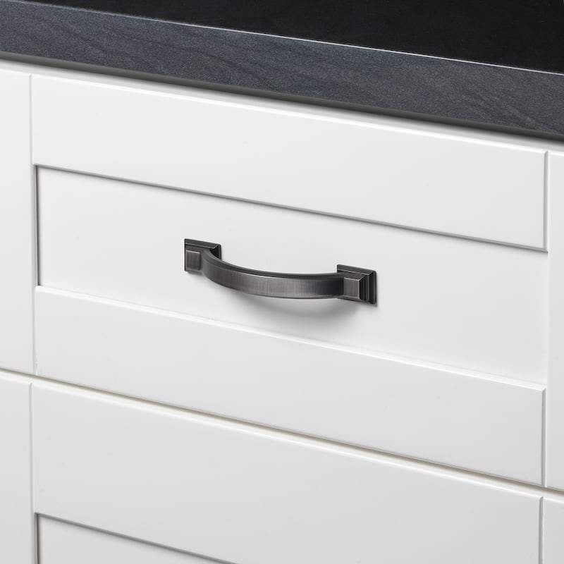 GlideRite 3-inch CC Arched Square 4.375-inch Length Brushed Pewter Cabinet Pulls (Pack of 10 or 25)