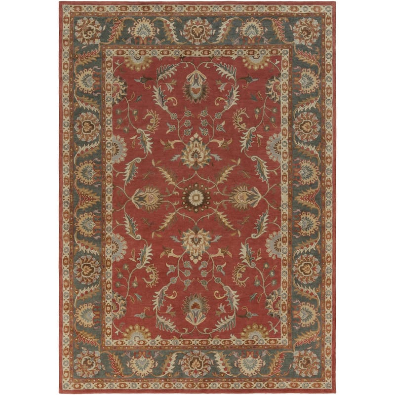 Livabliss Caesar Hand Tufted Traditional Border Wool Area Rug