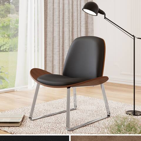 Corvus Mid-century Walnut Finish Accent Lounge Chair
