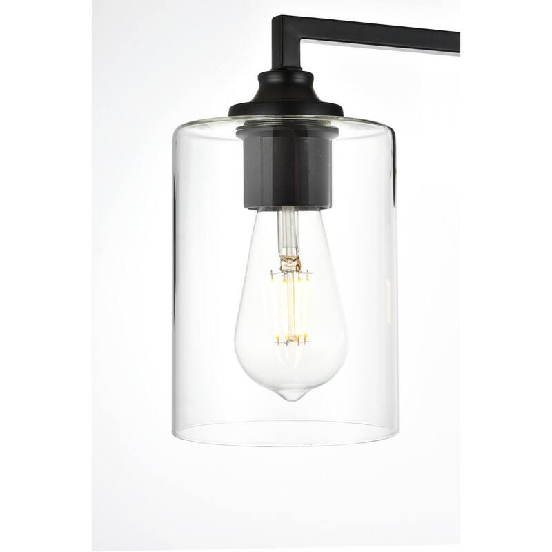 Roman 1 Light Black and Clear Bath Sconce