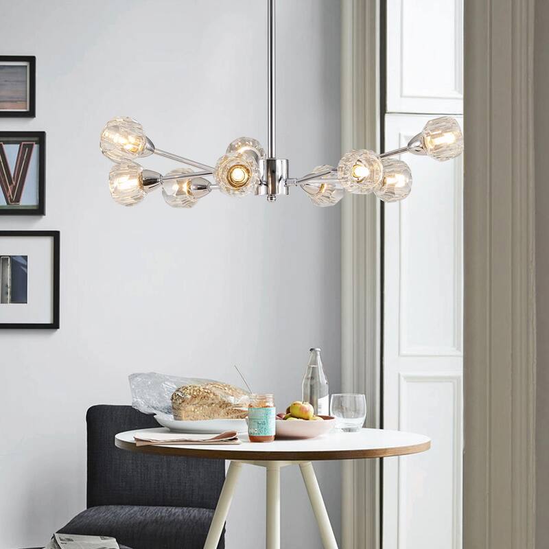 Modern Crystal Chandelier - 9-Light Fixture