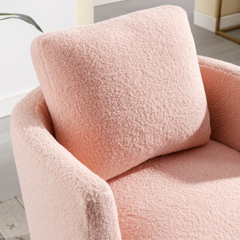 Modern Upholstered Swivel Barrel Chair for Living Room