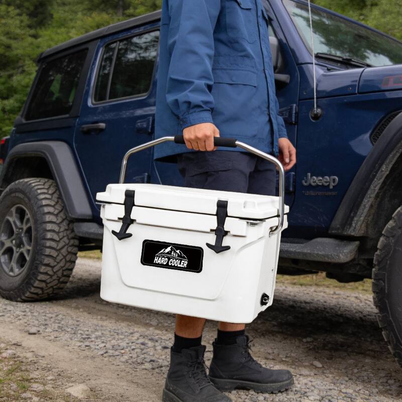 20 Quart Khaki Cooler, Ultra-Tough Hard Shell Ice Chest, Compact Portable Cooler Keeps Ice Up to 5 Days for Outdoor Adventures