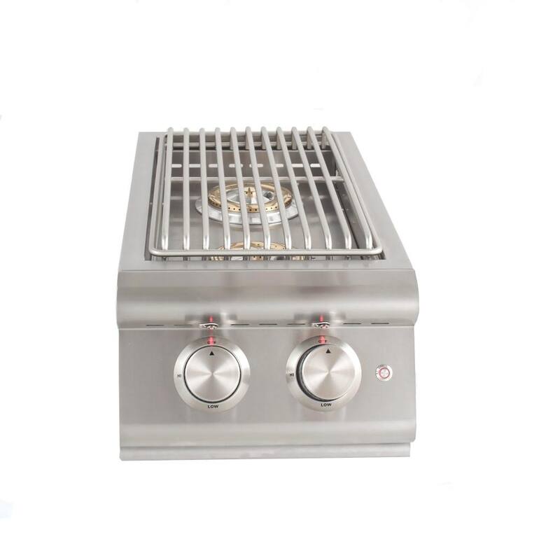 BLAZE - Double Side Burner with Lights - BLZ-SB2LTE (LP) - BLZ-SB2LTE-LP - N/A