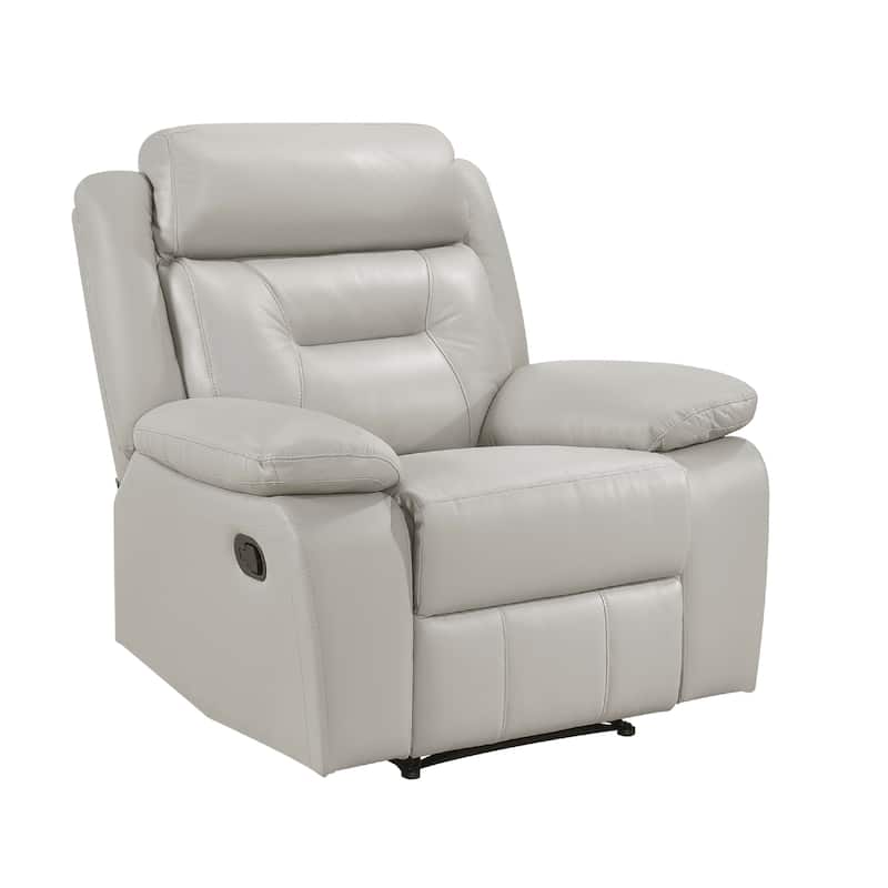Conia Manual Reclining Chair, Light Gray Silver Leather