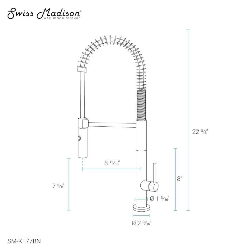 Chalet Single Handle, Pull-Down Kitchen Faucet in Brushed Nickel and Black