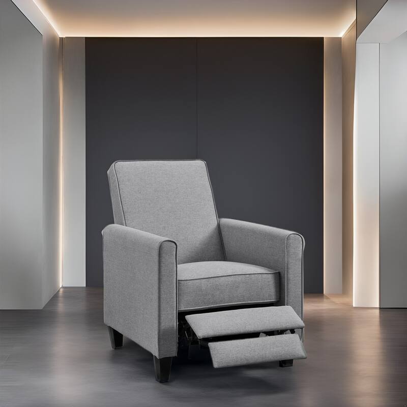 Pushback Recliner Chair – Compact Home Theater Seating with Armrests & Adjustable Footrest, Perfect for Small Spaces